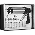 KASTWAVE Cookie Press Gun Kit for DIY Cookie Maker and Decorating with 8 Icing Nozzles and 13 Molds