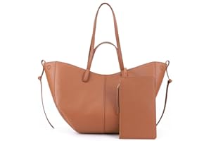TIAASTAP Tote Bags for Women Leather Tote Handbag Large Capacity Shoulder Bag Retro Ladies Crescent Bag for Work Shopping School Travel Daily Use