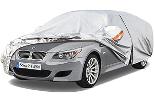 Kayme Funda Coche, Compatibles con BMW Serie 5 E60(2003-2010), Transpirable Anti-UV Antipolvo de 6 Capas, Cubierta para Coche con Cremallera y Forro de Algodón.(Entrega en 3-7 días)