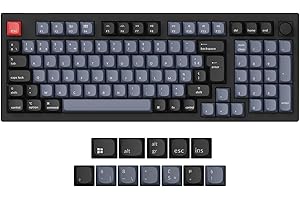 Keychron V5 Max Clavier Mécanique sans Fil Personnalisé, 2.4G Hz Bluetooth Cable Connection QMK/Via Programmable, Lumière RVB Hot-Swap Gateron Jupiter Marron Switch pour Mac/Windows/Linux FR Layout