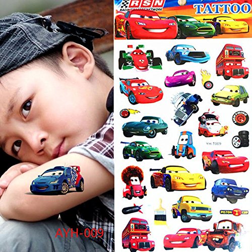 3 Bögen Cartoon Zeichentrick Tattoos Fake Tattoos Geschenk für Kinder - 4