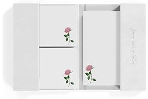 Me Loovely Pink Rose Letter Writing Paper and Envelopes A5 Size Paper Floral Stationery Set for Office Home & School | Christmas Gifts (Pack of 20 with Folder)