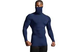 TSLA Men's Thermal Long Sleeve Compression Shirts, Mock/Turtleneck Winter Sports Running Base Layer Top