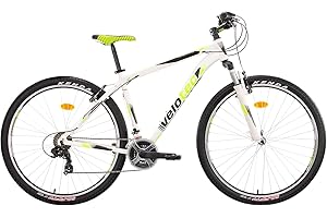 Multibrand Distribution Probike PRO - Bicicleta de montaña (29 pulgadas, 21 velocidades, para hombre y mujer, a partir de 175 – 190 cm), color blanco y verde