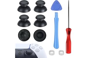 ZOEWEI 2 Paar ps5 Controller Sticks, ps5 Joystick Thumbsticks Joysticks Analogsticks und Reparatur Werkzeuge Kit für PS5 Controller Texturiert Analogsticks Joystick Aufsätze für ps5(Schwarz)