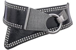 Oyccen Punk Donne Rivetto Cintura Elastica Cinturino in Vita Decorazione del Vestito