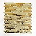 Produktbild Mosaikfliesen Glasmosaik Fliesen Mosaik Küche Bad WC Wohnbereich Fliesenspiegel Alu - Glas Mix gold 8mm #463
