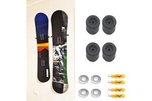 AUXPHOME Estante de almacenamiento de esquí/snowboard, estante flotante para colgar – Diseño invisible – Sujeta 2 tablas de snowboard – Tornillos y arandela incluidos, protege la tabla de nieve