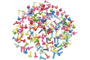 Ieron Lot de 200 Mini Attaches parisiennes Rondes en métal pour Scrapbooking, épingles Fendues pour travaux manuels, estampage, Scrapbooking, 4,5 x 8 mm, Multicolores