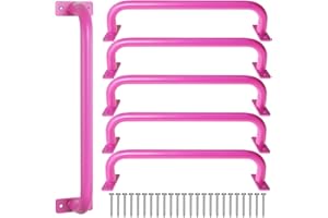 ESPETS 17 Inch 6 Pieces Pink Safety Handles for Playground Equipment - Swing Set Attachment Grab Handle, Playset Accessories Hand Grips, Indoor Monkey Bars for Kids