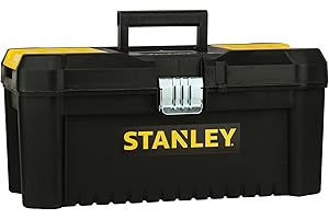 Stanley STST1-75518 Boite À Outils Plastique avec 2 Organiseurs Sur Le Couvercle - Plateau Porte-Outils - Larges Attaches métalliques - Cadenassable - Dimensions: 406mm x 205mm x 195mm Multicolore