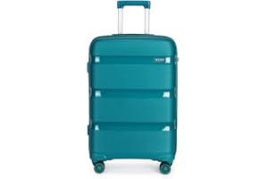 Kono Trolley Bagaglio a Mano 55cm con Lucchetto TSA Robusto Polipropilene Valigia 40L (Turchese)