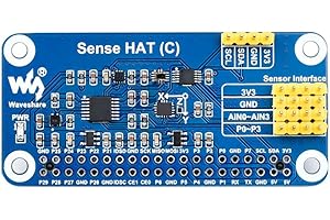 COOLWELL Sense HAT (C) para Raspberry Pi Series Board con múltiples sensores Onboard, AD expansión para soportar sensores externos