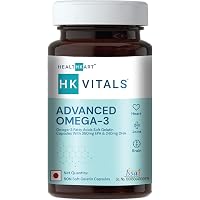 Healthkart Advanced Omega-3 1000mg (360mg EPA & 240mg DHA), Double strength omega, Fish oil, For brain, heart, joint…