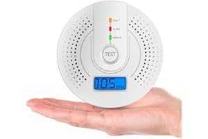 RAHOLY Carbon Monoxide Alarm, CO Detector With LED display, EN50291，Carbon Monoxide Detector for Home Safety,Disaster prevention supplies (2AA Battery NOT Included)