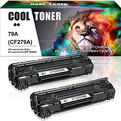 Cool Toner kompatibel Toner CF279A 79A fuer HP LaserJet Pro MFP M26nw M26a, HP LaserJet Pro M12w M12a, 1000 Seiten,2-Pack,Schwarz