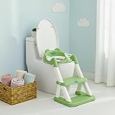 Amazon Brand - Supples Baby Potty Training Seat with Ladder | Fits All Standard Toilets | for 2+ Year Old | Safe, Comfortable