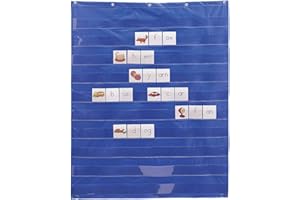 VALINK Learning Resources Standard Poche Tableau Éducation pour Maison Scheduling Classe,diagramme de poche suspendu d'éducation à domicile avec 10 emplacements de carte transparents pour