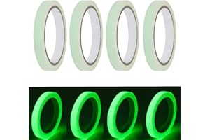 Belvanr Bande Fluorescente 4 Pièces Fluorescente Bande Autocollante Ruban Lumineux Auto-AdhéSif Ruban Fluorescent Lumineux Ruban Adhésif Ruban Adhésif Lumineux Sécurité Ruban,10M x 10mm