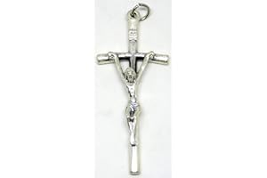 GTBITALY 10.231.30 ARG Cruz Pastoral Papa Juan Pablo II Galvanizado Plata Papa con Anillo 8 cm