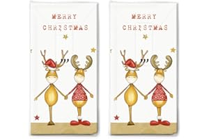TASCHENTÜCHER BEDRUCKT 20 Taschentücher (2x 10) Zwei Weihnachtsfreunde als Geschenk für Weihnachten