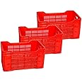 PETALS 20 Kg Plastic Crate 3 Pc Combo-Red