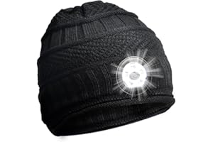 HENDCKS Gifts for Men Hat Beanie Light - Christmas Stocking Fillers for Dad Hat with LED Light Running Fishing Cycling Gift Ideas for Men Women Bright Head Torch Hat with Light Rechargeable Secret Santa Gifts