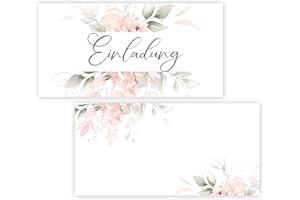 Kunterbuntspecht 25 Einladungskarten Einladung zur Hochzeit Taufe Einladung Geburtstag Kommunion klassisches Design DIN lang Rosen