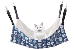 Butyeak Hamac Cage Chat, Hamac pour Cage pour Animal Domestique, Hamac à Suspendre pour Chat, Hamac pour Rongeurs, pour Chatons, Lapins, Furets, Chiots, Hamsters, etc. (50 * 40cm)