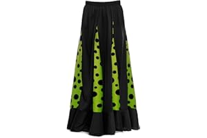 Partilandia Falda Flamenca Mujer Lunares Volante Doble Colores [Tallas Adulto S a XXL] [Roja Negra Blanca] Ensayo Baile Danza Disfraz