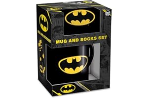 Pyramid International BATMAN (BATMAN LOGO) MUG & SOCK SET - Iconic Batman Logo Design, Great for Fans, Includes Cozy Socks, Durable and Microwave Safe, Great for Everyday Use