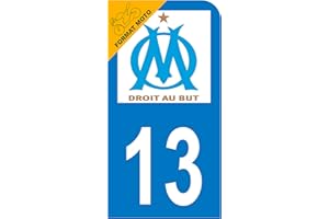 HADEXIA Autocollant Stickers Plaque immatriculation Scooter Moto 13 Club Om Olympique de Marseille Foot Bleu