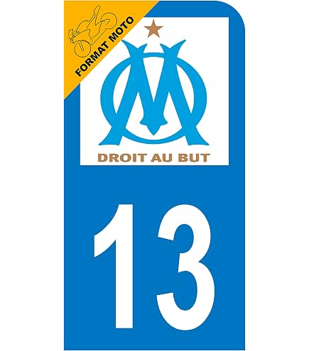 Autocollant Immatriculation Département 13 Bouches-du-Rhône - Logo PACA - Pour Moto/scooter (60x30 Mm)