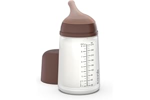 Suavinex, Butelka Zero, z silikonowym smoczkiem o średnim przepływie (M) dla niemowląt +3 miesiące, idealna do karmienia piersią, smoczek imitujący piersi, mleko matki i proszek, 270 ml, Deep