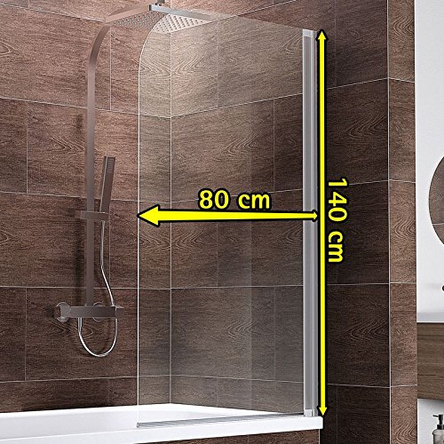 Badewannenaufsatz Duschabtrennung Badewanne Berlin 140×80 cm von Schulte, Sicherheitsglas klar, Profile alu natur, 4056397001256 - 5