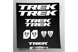 Sticker Kit Compatible with MTB Mountain Bike Frame and Helmet | Decals Sticker Decal Bike Logos | Stickersland® – Trek (Glossy White)
