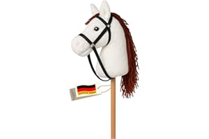 Zenovia Hobby Horse Steckenpferd Weiß – Turnierfähiges Stockpferd ab 3 Jahren – realistisch & leicht – ohne Räder, Griffe & Geräusche – für Hobby Horsing – in Geschenkverpackung
