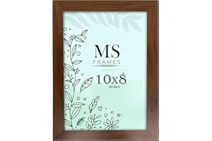 AI Decor 10x8 Inch Walnut Picture Frames (25.4x20.3 cm) Poster Frame - Clear Acrylic Display Poster MDF Wooden Portrait/Panoramic - Flat Wall Mount Hang Hooks & Free Tabletop Stand