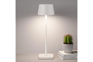 HYMZP Lampada da Tavolo Senza Fili Ricaricabile da Comodino o Scrivania con Presa USB, Lampada da Tavolo in Metallo, Dimmer Touch Cordless Lampada per Camera, Ristoranti, Ufficio, Bar
