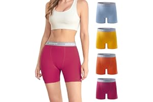 wirarpa Damskie spodnie rowerowe, bawełniane, bokserki pod sukienkę, na lato, długie majtki, 4 sztuki w opakowaniu