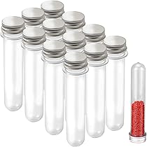 12 Provette In Plastica Con Tappo A Vite - Capacità 80ml | Per Confetti, Bomboniere | Ideale Per Matrimoni E Lauree - Foto 4