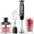Frullatore a Immersione 4 in 1, Coziselect Minipimer Mixer a Immersione, Frullatore Multifunzione 800W, Frusta Elettrica con 