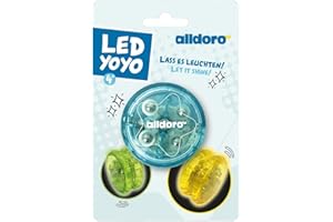 alldoro 60342 YoYo LED Ø 6 cm, JoJo per Principianti Luminoso, in plastica, per Principianti Yo Yo, con Effetto Luminoso per Bambini dai 3 Anni, per Interni ed Esterni, batterie Incluse, in 4 Colori