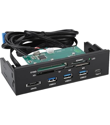 Lettore Di Schede Interno Da 5,25 Pollici, 6 Slot, USB 3.0 E 3.1, ESATA, Per Schede CF, M2, MS, XD, 64GB - 2