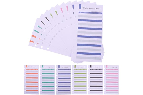 POPETPOP Recharge Budget Planner Français A6 24 Feuilles Fiche Budgétaire Multifonction Pour Organisateur Financier Maison Bureau Suivi Dépenses Objectifs Financiers