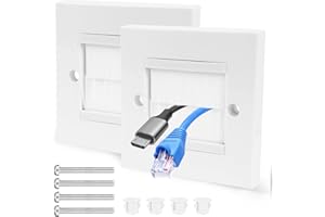 KUFAERBEAM 2 Pack Cable Brush Plate, Brush Wall Plate, Cable Entry Cover, Single Gang Brush Panel for Covering Outlets, Cables Pass Through Insert for Wires, Receptacles and Tidying Cords
