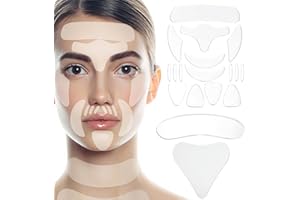 MKNZOME Parches Antiarrugas, 18Pcs Almohadillas Antiarrugas de Silicona Reutilizables Pegatinas Cara Suavizar y Reducir la Arruga, Cinta Cuidado de Piel para el Frente Ojos Boca Mandíbula Cuello Pecho