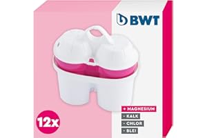 BWT 814520 12 x Cartucho de filtros, Paquete para Todo el año, magnesio, mineralizador para Filtro de Agua