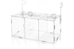 NIZIRIOO Pondoir Aquarium, Boîte D'Élevage en Acrylique, Couveuse Poisson Aquarium D'Isolation pour Petits Poissons, Crevettes, Poissons-Clowns, Guppys (30x15x15cm)