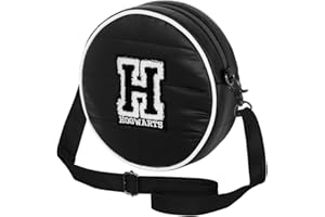 Harry Potter H -Okrągła Torebka na Ramię Padding, Czarna, 18,5 x 18,5 cm